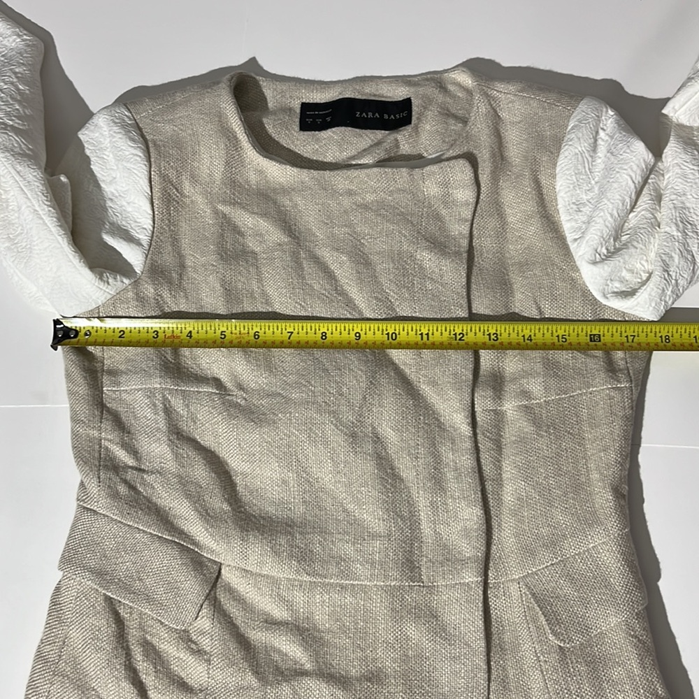 Zara Basic Spring Jacket Blazer Linen Blend Lined… - image 5